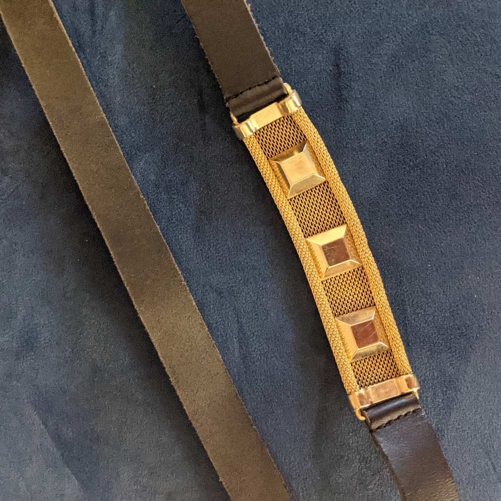 Gold mesh and studs belt